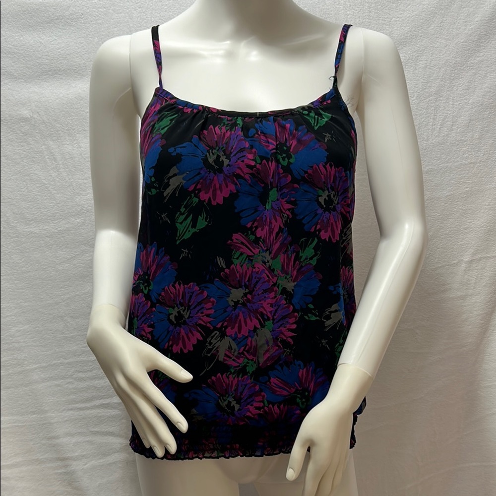 Forever 21 Black and Purple Floral Camisole